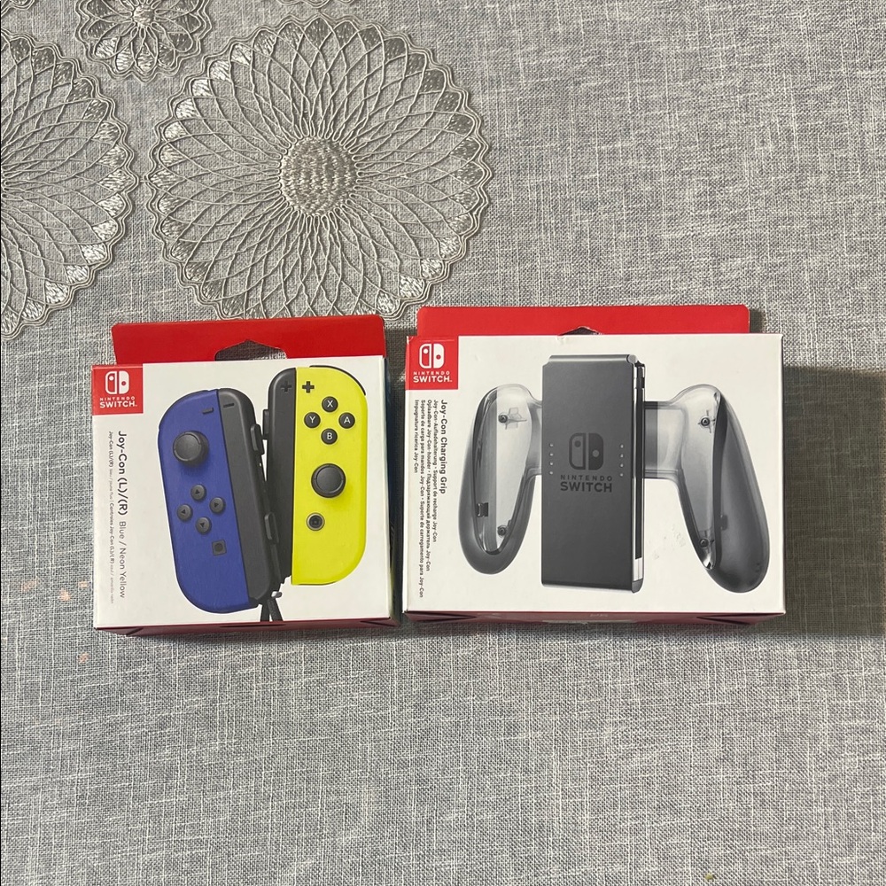 Nintendo Switch Joy-Con Controllers - Blue and Yellow with Charging grip